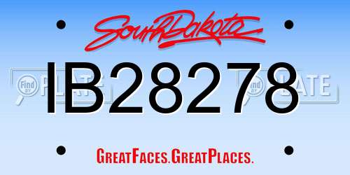 IB28278 South Dakota License Plate