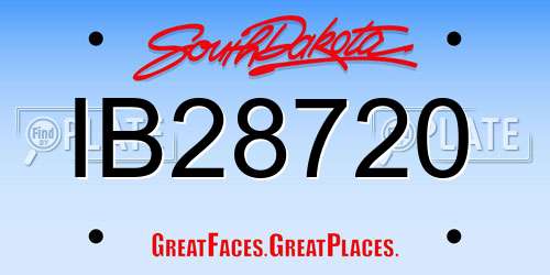 IB28720 South Dakota License Plate