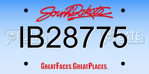 IB28775 South Dakota License Plate