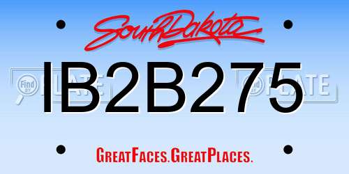 IB2B275 South Dakota License Plate
