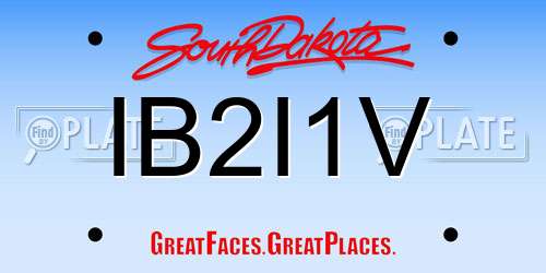 IB2I1V South Dakota License Plate