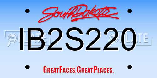 IB2S220 South Dakota License Plate