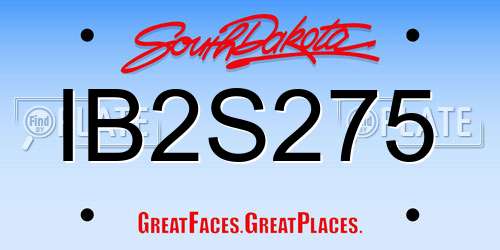 IB2S275 South Dakota License Plate