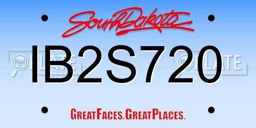 IB2S720 South Dakota License Plate
