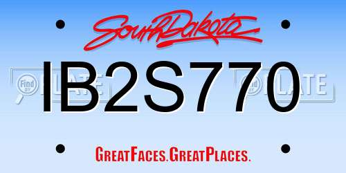 IB2S770 South Dakota License Plate