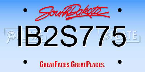IB2S775 South Dakota License Plate