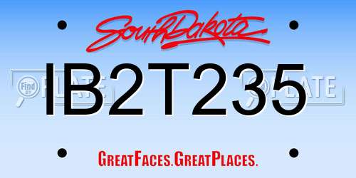IB2T235 South Dakota License Plate