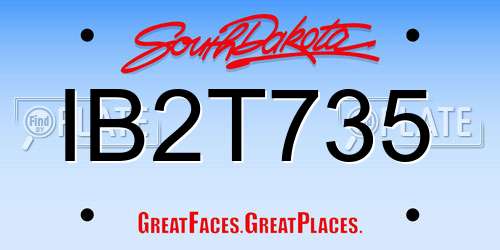 IB2T735 South Dakota License Plate