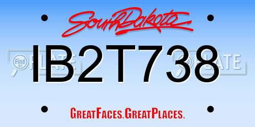 IB2T738 South Dakota License Plate
