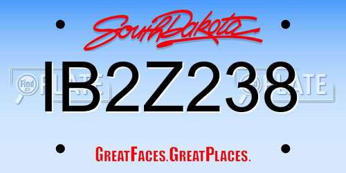 IB2Z238 South Dakota License Plate