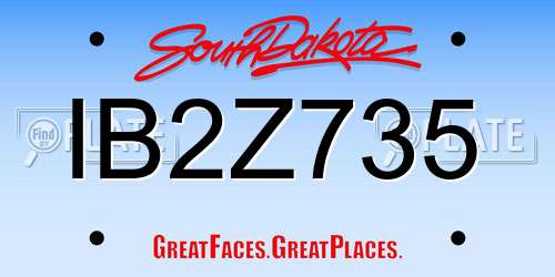 IB2Z735 South Dakota License Plate