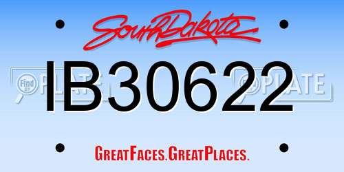 IB30622 South Dakota License Plate