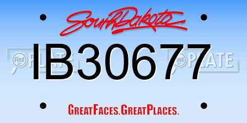 IB30677 South Dakota License Plate