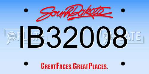IB32008 South Dakota License Plate