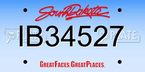 IB34527 South Dakota License Plate