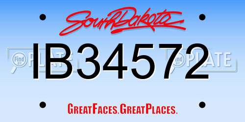 IB34572 South Dakota License Plate