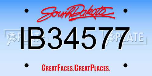 IB34577 South Dakota License Plate