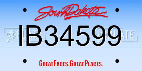 IB34599 South Dakota License Plate