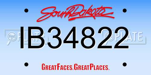 IB34822 South Dakota License Plate