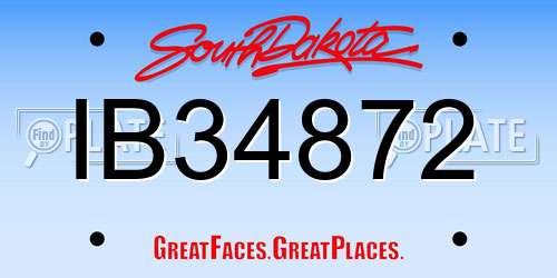 IB34872 South Dakota License Plate