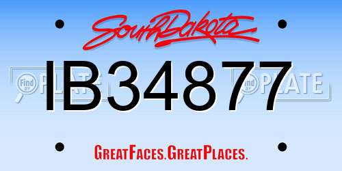 IB34877 South Dakota License Plate