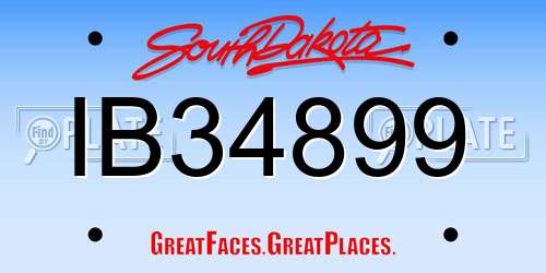 IB34899 South Dakota License Plate