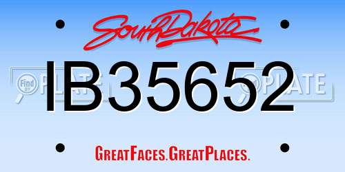 IB35652 South Dakota License Plate