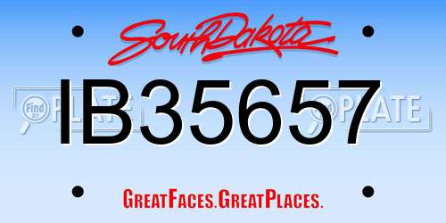 IB35657 South Dakota License Plate