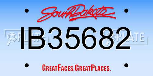 IB35682 South Dakota License Plate