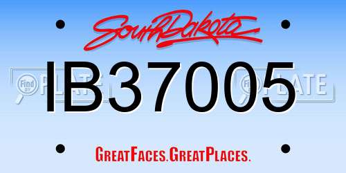 IB37005 South Dakota License Plate