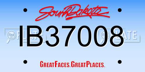 IB37008 South Dakota License Plate