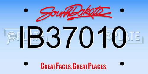 IB37010 South Dakota License Plate