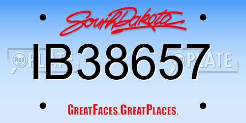 IB38657 South Dakota License Plate