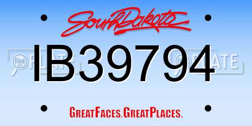 IB39794 South Dakota License Plate