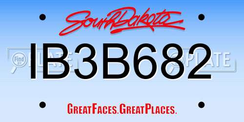 IB3B682 South Dakota License Plate