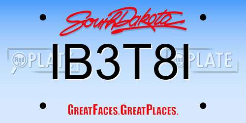 IB3T8I South Dakota License Plate
