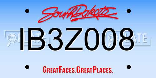 IB3Z008 South Dakota License Plate