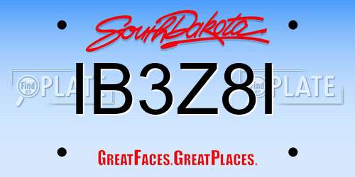 IB3Z8I South Dakota License Plate