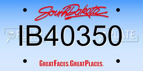 IB40350 South Dakota License Plate