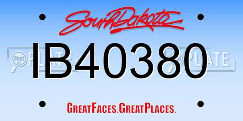IB40380 South Dakota License Plate