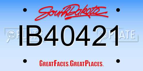 IB40421 South Dakota License Plate