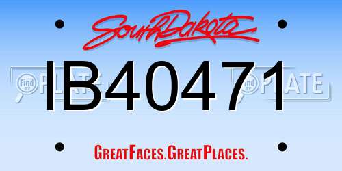 IB40471 South Dakota License Plate