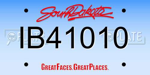 IB41010 South Dakota License Plate