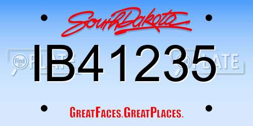 IB41235 South Dakota License Plate