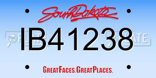 IB41238 South Dakota License Plate