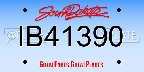 IB41390 South Dakota License Plate