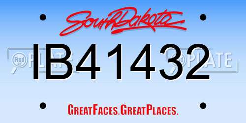 IB41432 South Dakota License Plate