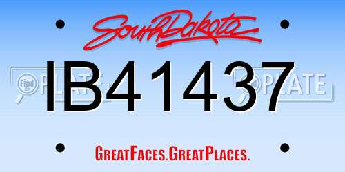 IB41437 South Dakota License Plate