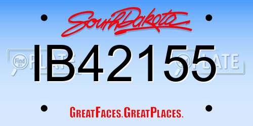 IB42155 South Dakota License Plate