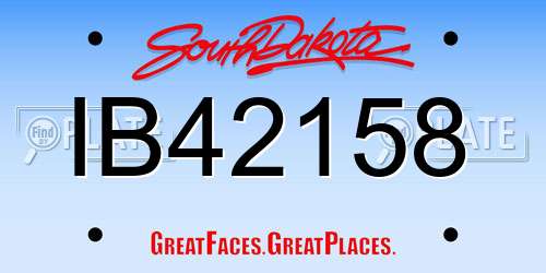 IB42158 South Dakota License Plate